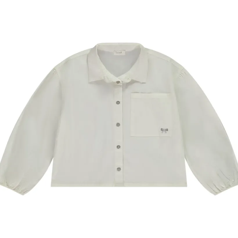 Chemise courte à manches longues bouffantes pour fille
