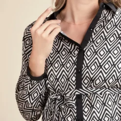 Chemise de grossesse et d'allaitement imprimé ethnique