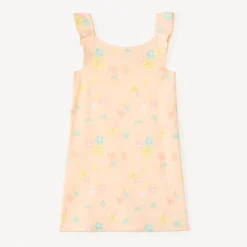 Chemise de nuit à bretelles volantées imprimé fantaisie pour fille