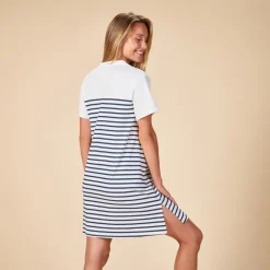 Chemise de nuit et d'allaitement + body esprit marinière
