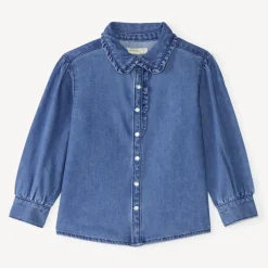 Chemise fille manches longues en denim