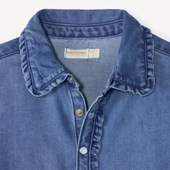 Chemise fille manches longues en denim
