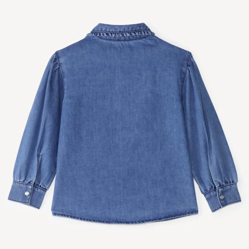 Chemise fille manches longues en denim