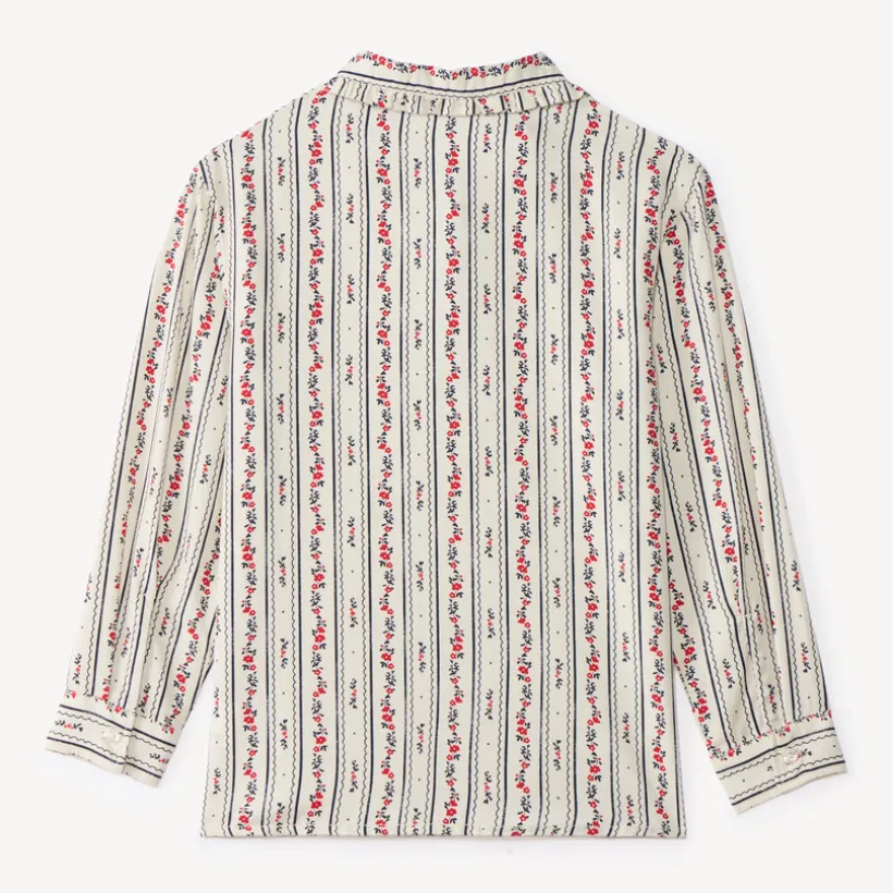 Chemise fille manches longues imprimée fleurie