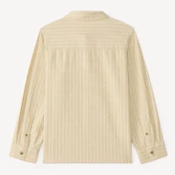 Chemise garçon manches longues en toile à rayures