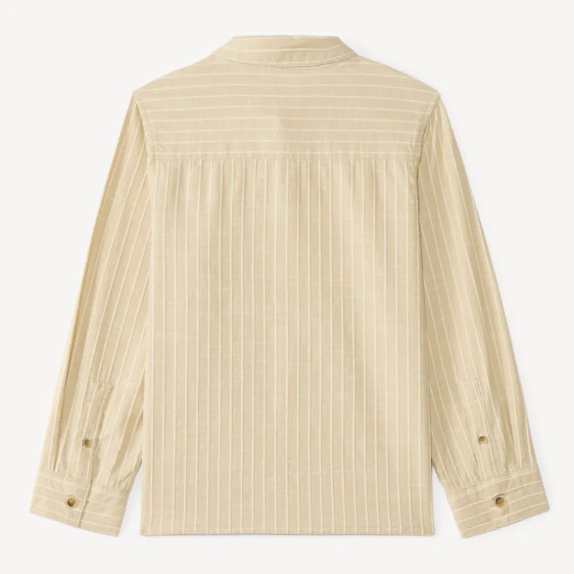 Chemise garçon manches longues en toile à rayures