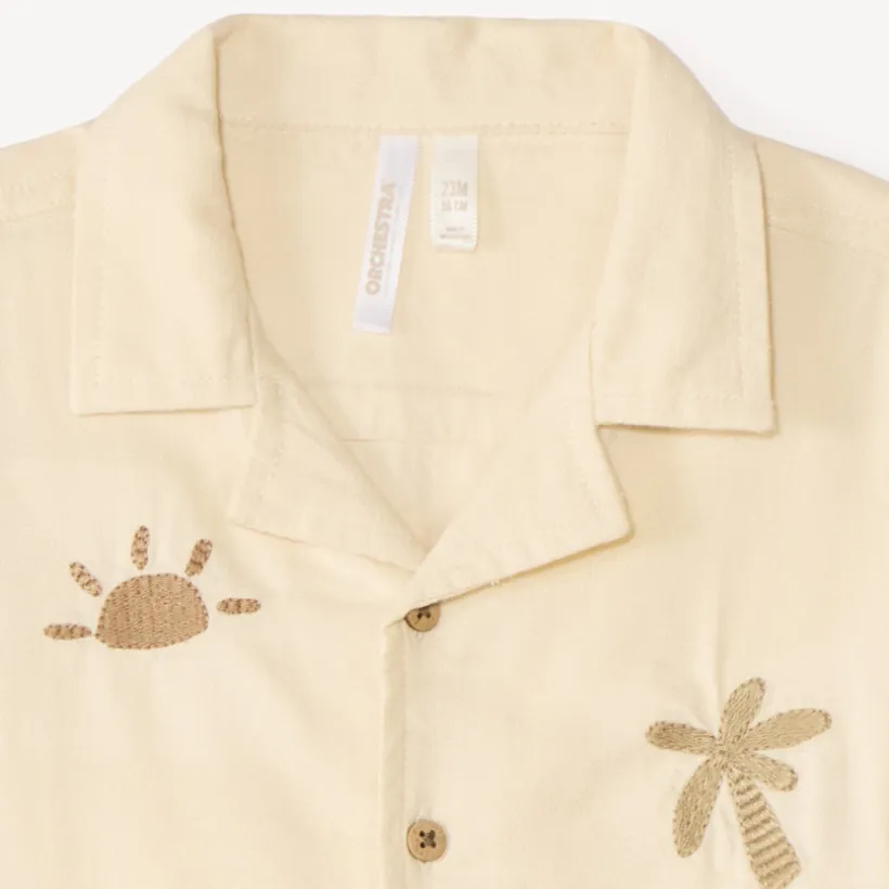 Chemise manches courtes broderie fantaisie pour bébé garçon