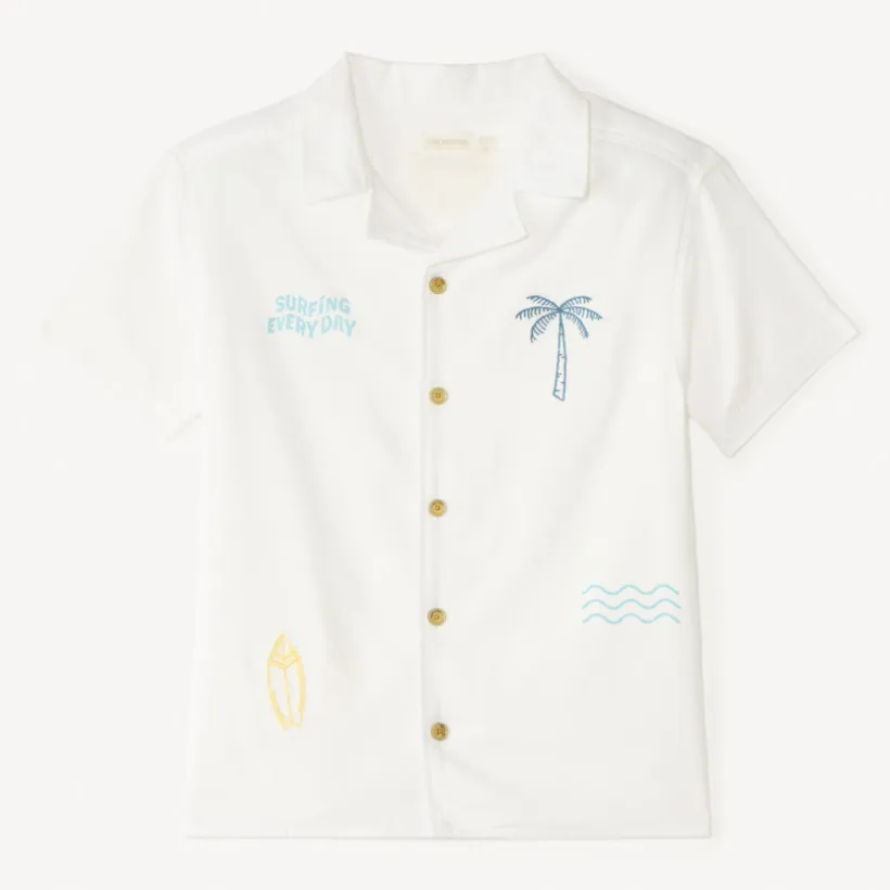 Chemise manches courtes broderie surfeur pour garçon