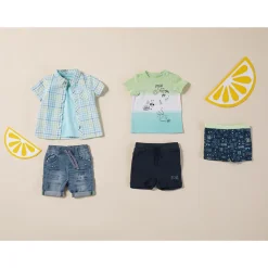 Chemise manches courtes à carreaux et poche