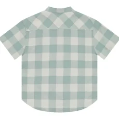Chemise manches courtes à carreaux col mao pour garçon