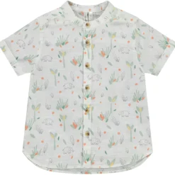 Chemise manches courtes col mao imprimé jungle pour bébé garçon