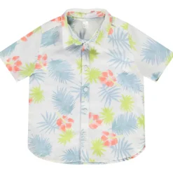 Chemise manches courtes en coton imprimé hibiscus pour bébé garçon