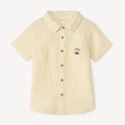 Chemise manches courtes en gaze pour bébé garçon