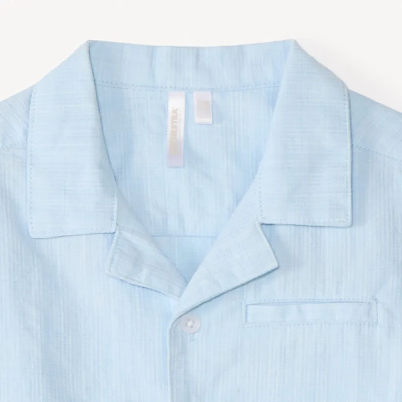 Chemise manches courtes en toile texturée pour bébé garçon