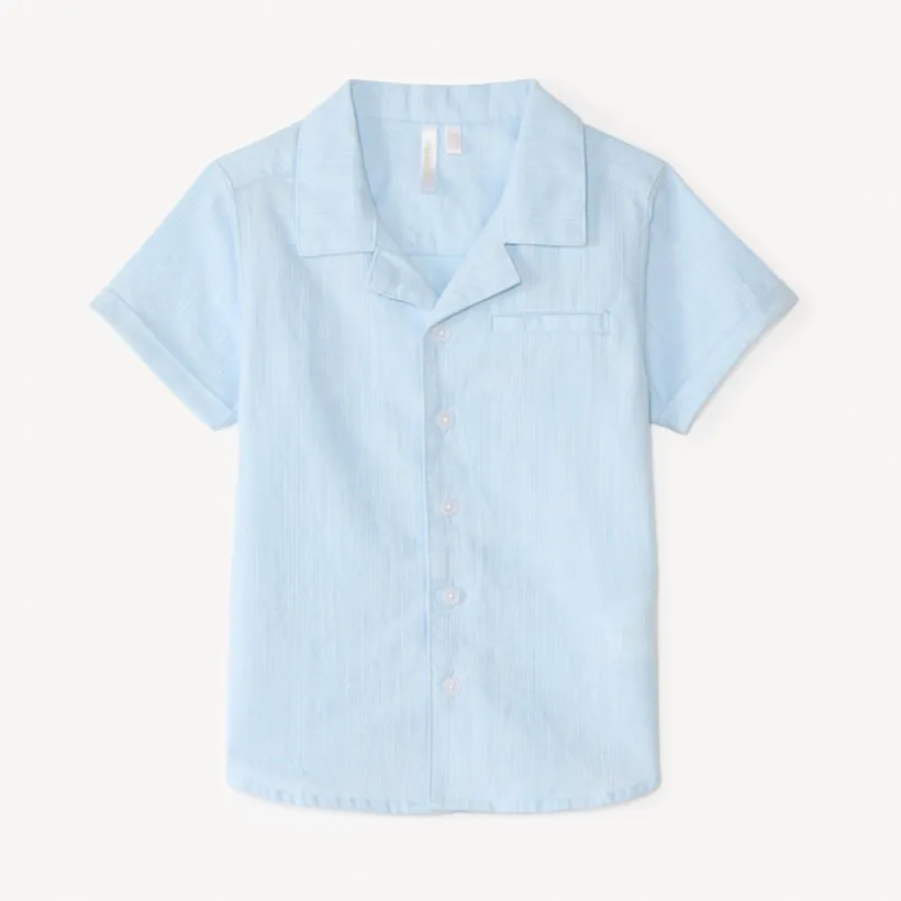 Chemise manches courtes en toile texturée pour bébé garçon