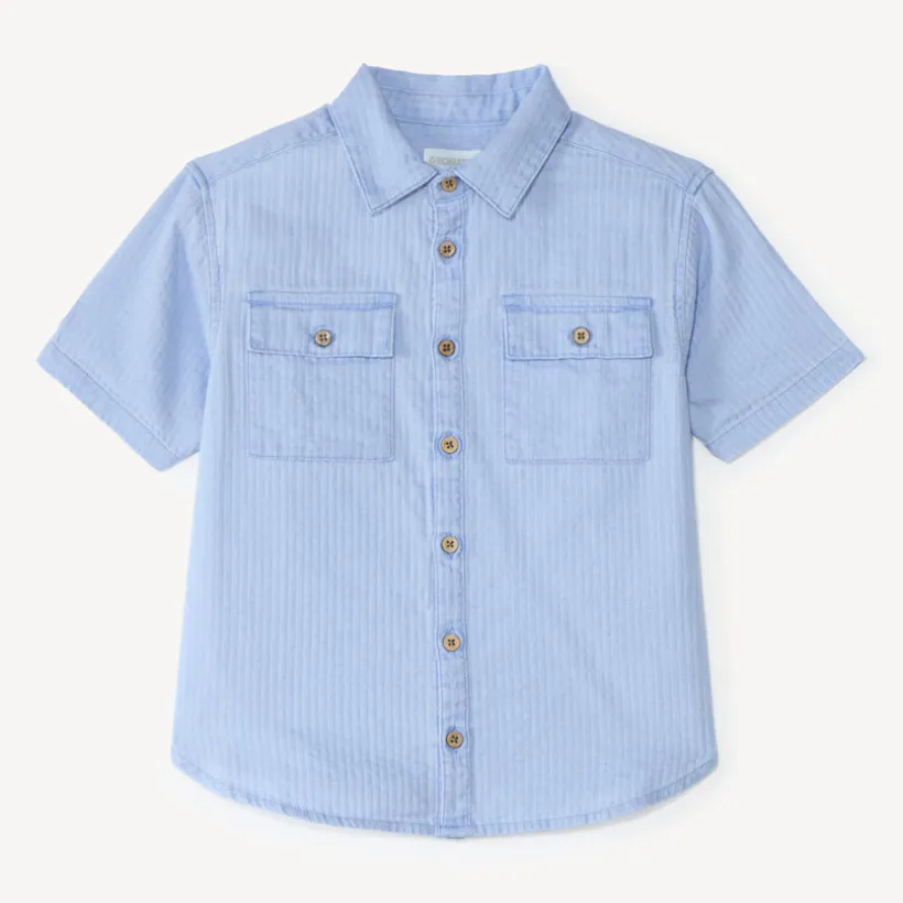 Chemise manches courtes en toile texturée pour garçon