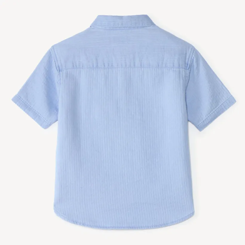 Chemise manches courtes en toile texturée pour garçon