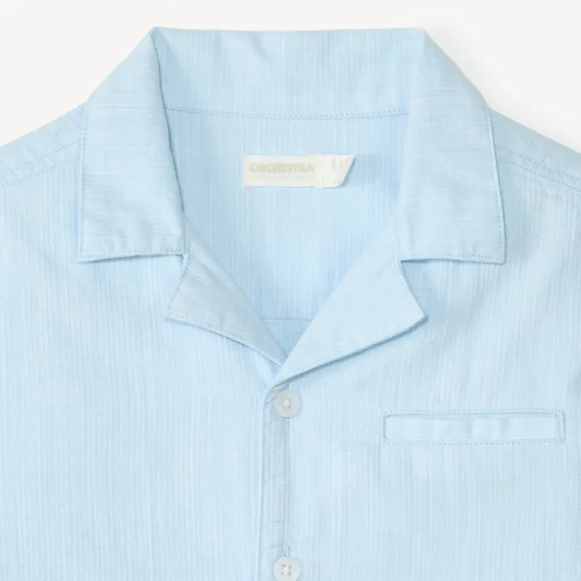 Chemise manches courtes en toile texturée pour garçon