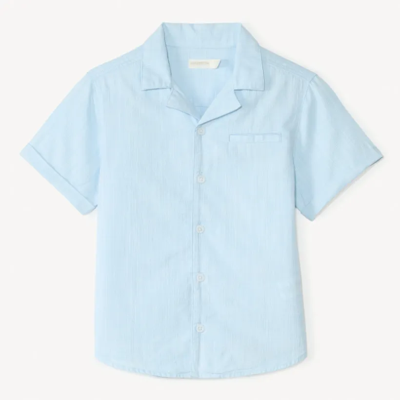 Chemise manches courtes en toile texturée pour garçon