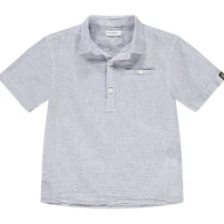 Chemise manches courtes en toile uni pour garçon