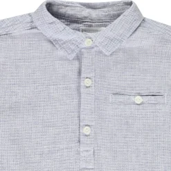 Chemise manches courtes en toile uni pour garçon