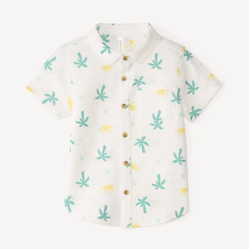 Chemise manches courtes imprimé cactus et soleils pour bébé garçon