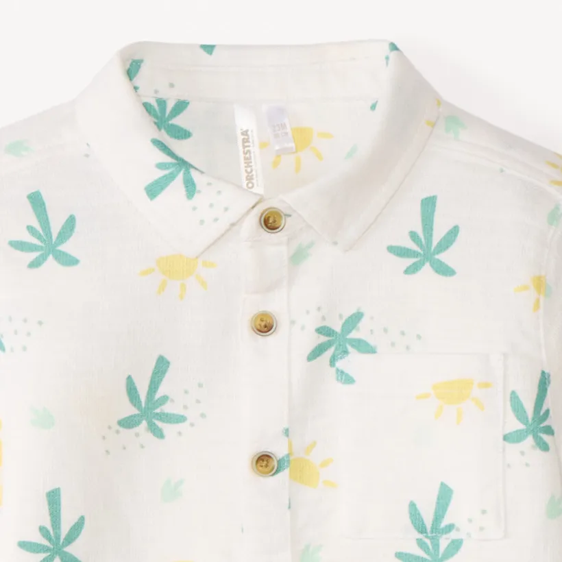 Chemise manches courtes imprimé cactus et soleils pour bébé garçon