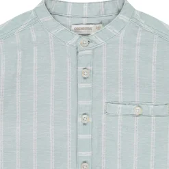 Chemise manches courtes rayée à col mao pour garçon