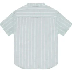Chemise manches courtes rayée à col mao pour garçon