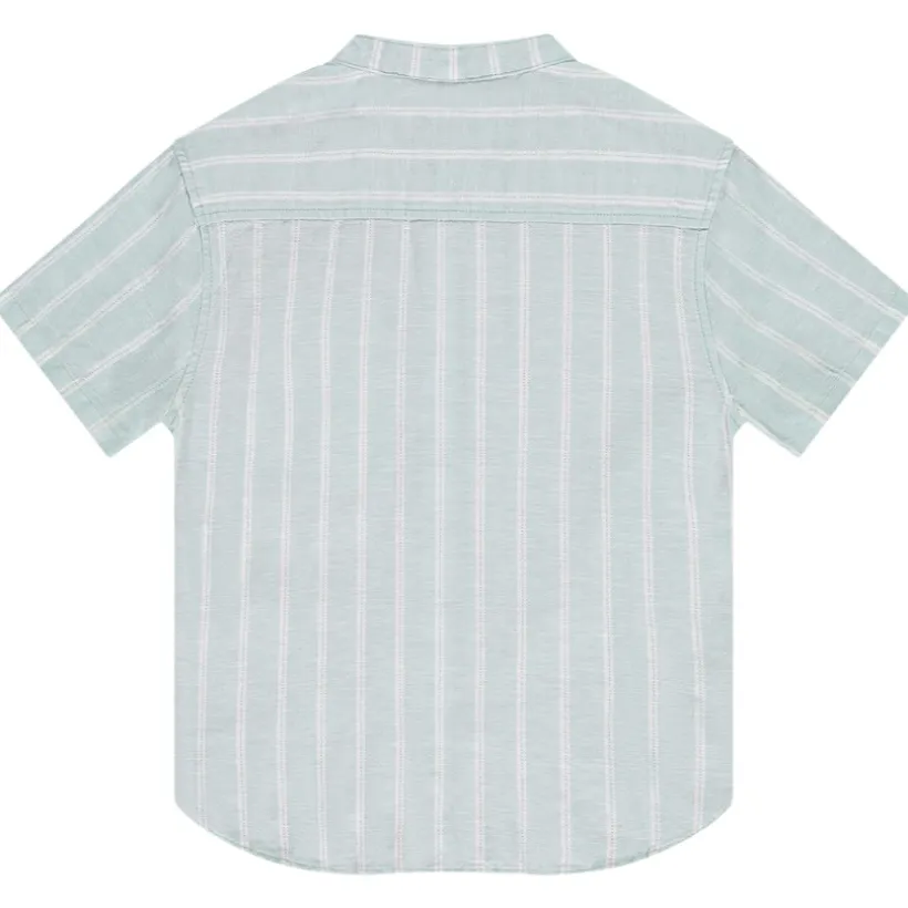 Chemise manches courtes rayée à col mao pour garçon