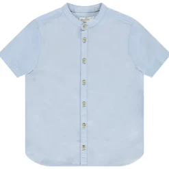 Chemise manches courtes uni à col mao pour garçon