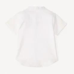 Chemise manches courtes unie à col mao pour bébé garçon