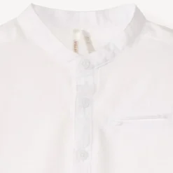 Chemise manches courtes unie à col mao pour bébé garçon