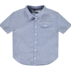 Chemise manches courtes uni en toile texturé pour garçon