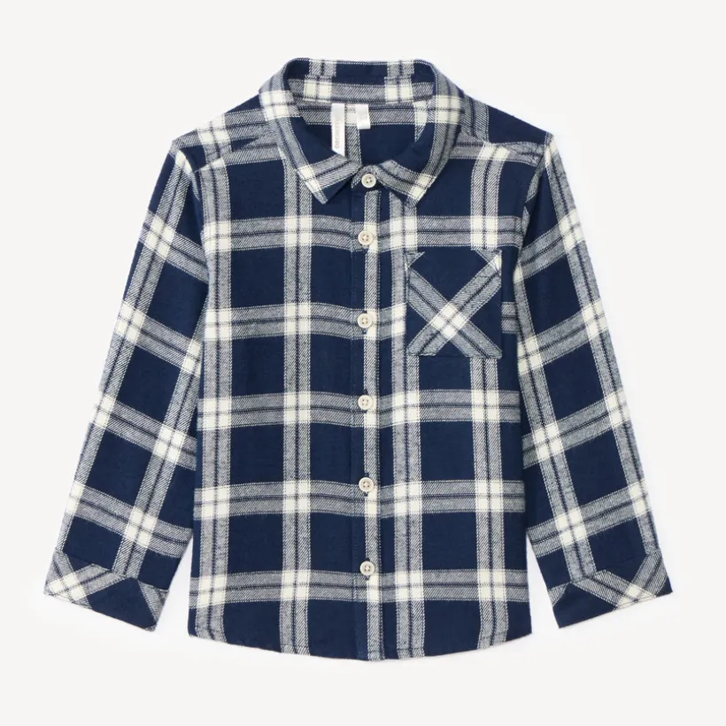 Chemise manches longues bébé garçon en flanelle à carreaux
