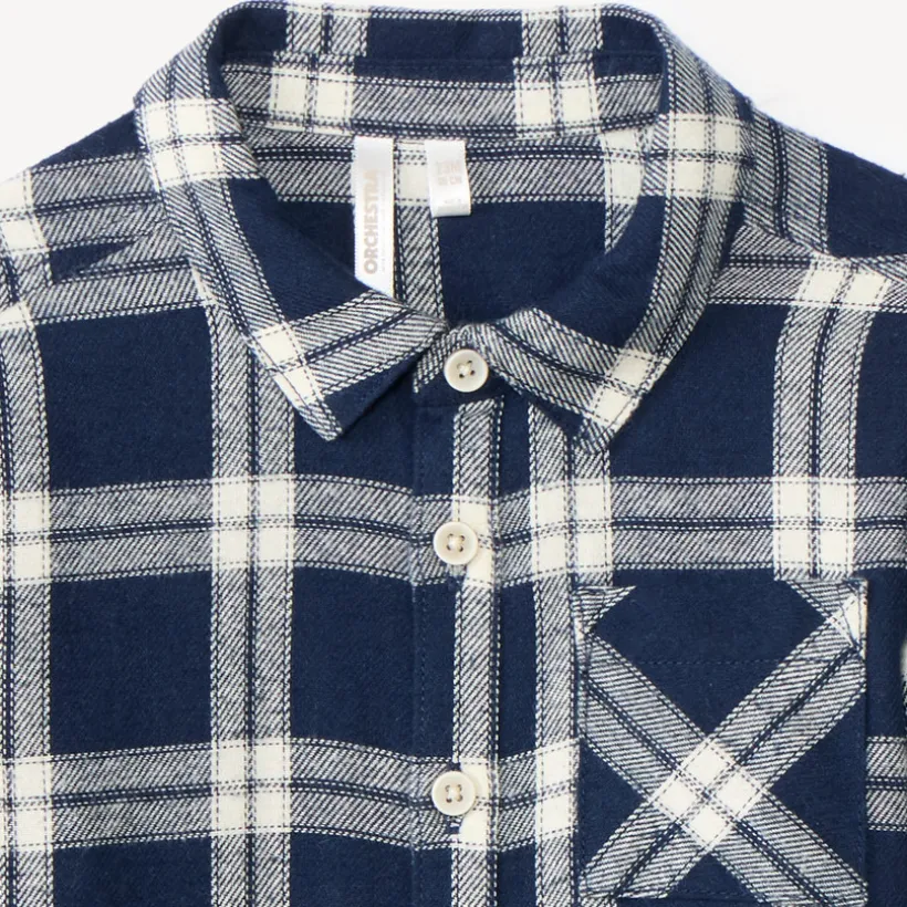 Chemise manches longues bébé garçon en flanelle à carreaux