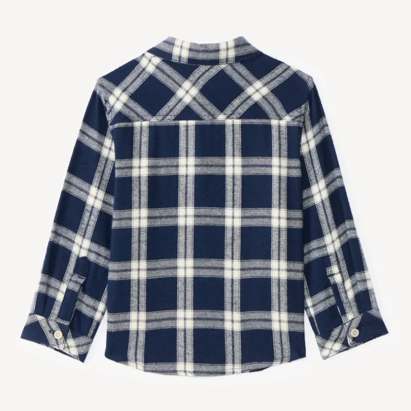 Chemise manches longues bébé garçon en flanelle à carreaux