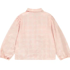 Chemise manches longues bouffantes à carreaux pour fille
