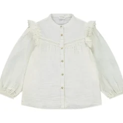 Chemise manches longues bouffante en tetra pour fille