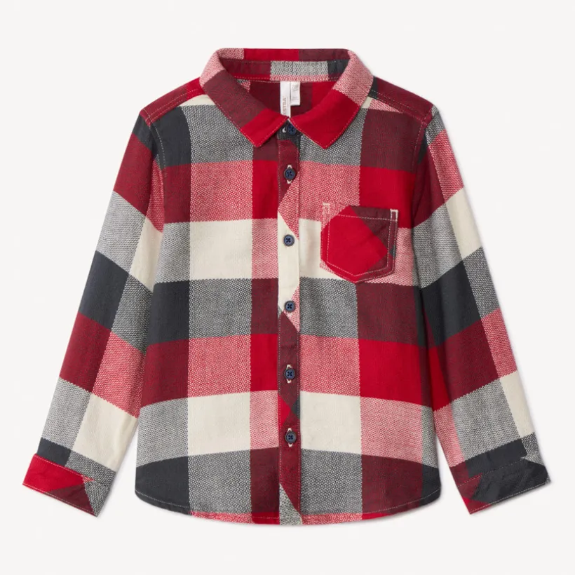 Chemise manches longues à carreaux pour bébé garçon
