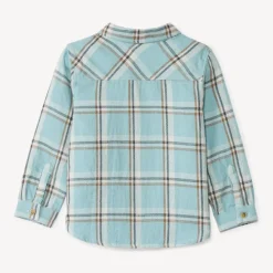 Chemise manches longues à carreaux en flanelle pour bébé garçon
