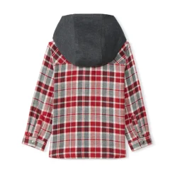Chemise manches longues à carreaux et capuche pour bébé garçon
