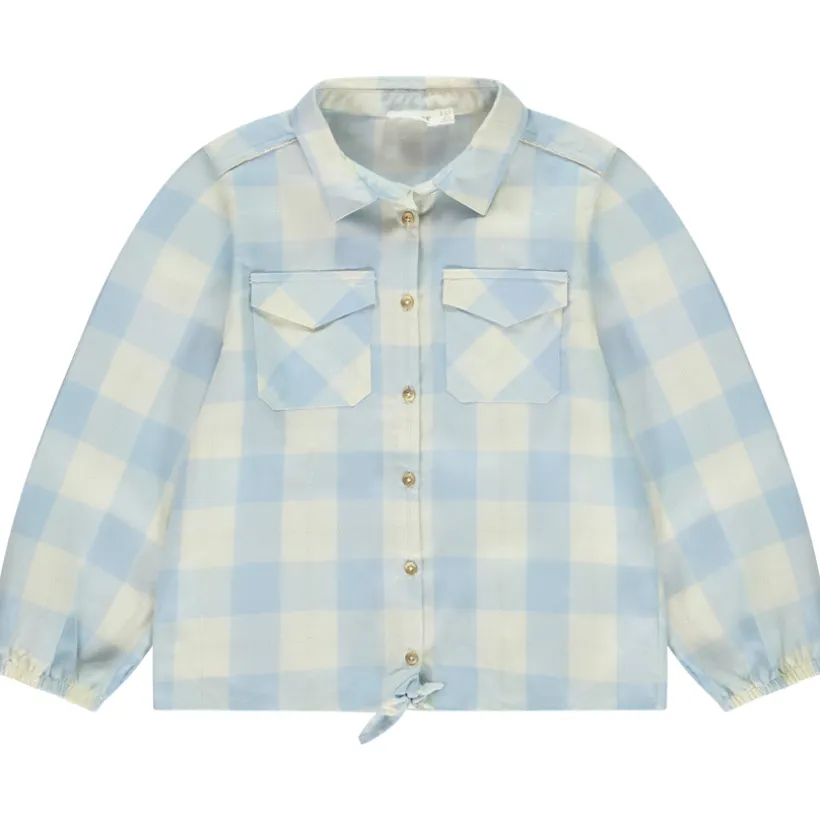 Chemise manches longues à carreaux à nouer pour fille