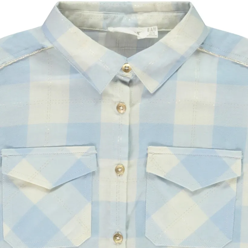 Chemise manches longues à carreaux à nouer pour fille