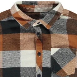 Chemise manches longues à carreaux avec poche pour garçon