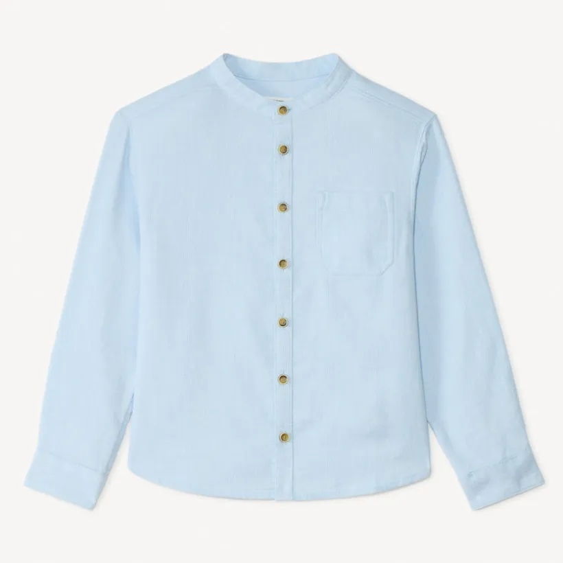 Chemise manches longues à col mao pour garçon