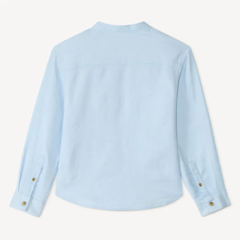 Chemise manches longues à col mao pour garçon