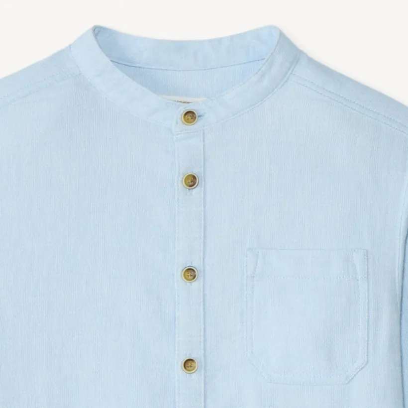 Chemise manches longues à col mao pour garçon