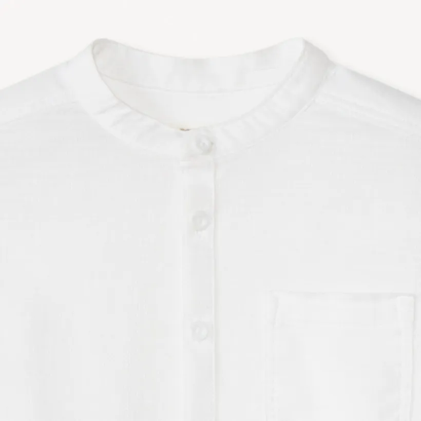 Chemise manches longues à col mao pour garçon