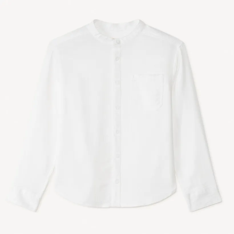 Chemise manches longues à col mao pour garçon